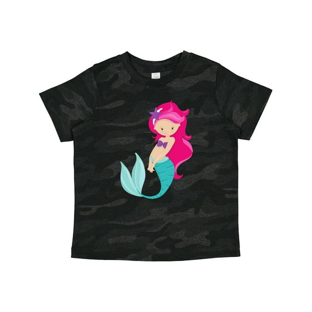 Purple Sea Star Toddler T-Shirt Pink Hair inktastic Cute Little Mermaid 